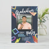 Personalisieren der dunklen extravaganten Graduier Einladung (Stehend Vorderseite)