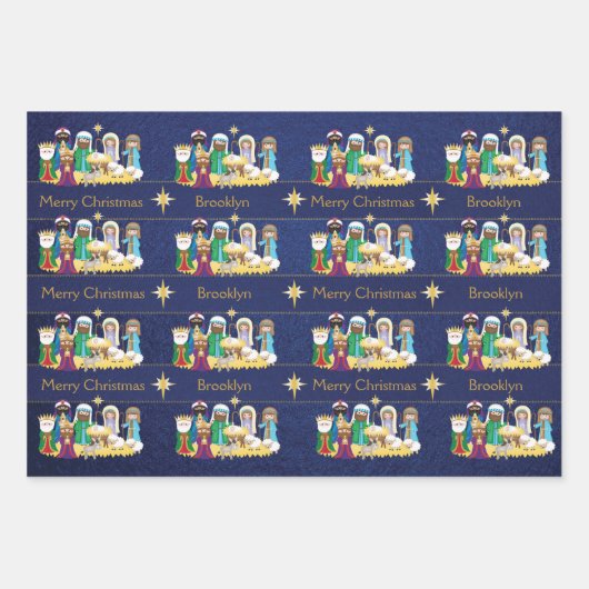 Personalisieren der Krippe Geschenkpapier Set (Vorderseite)