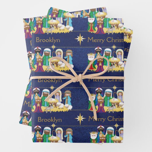 Personalisieren der Krippe Geschenkpapier Set (Beispiel)