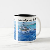 Personalisieren der modernen Fischerkunst Zweifarbige Tasse (VorderseiteRechts)