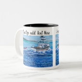 Personalisieren der modernen Fischerkunst Zweifarbige Tasse (Vorderseite Links)