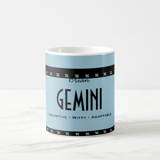 Personalisieren der Namensfarbe GEMINI Geburtstag Kaffeetasse (Mittel)