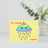 Personalisieren der Rainbow Cloud Unicorn Postkarte (Stehend Vorderseite)