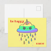 Personalisieren der Rainbow Cloud Unicorn Postkarte (Vorne/Hinten)