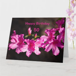 Personalisieren der rosa Rhododendron Blüte Geburt Karte