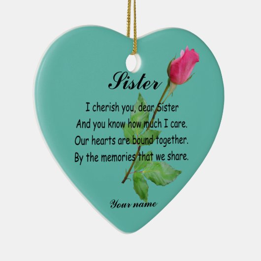 PERSONALISIEREN DER SCHWESTER- KERAMIK ORNAMENT (Rechts)