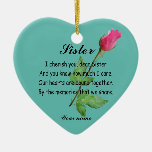 PERSONALISIEREN DER SCHWESTER- KERAMIK ORNAMENT (Vorne)