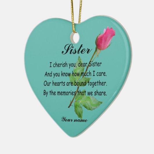 PERSONALISIEREN DER SCHWESTER- KERAMIK ORNAMENT (Links)