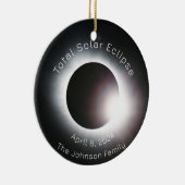 Personalisieren der totalen Sonnenfinsternis 2024 Keramik Ornament (Rechts)