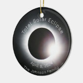 Personalisieren der totalen Sonnenfinsternis 2024 Keramik Ornament (Links)