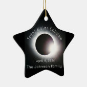 Personalisieren der totalen Sonnenfinsternis 2024 Keramik Ornament (Rechts)