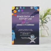 Personalisieren der Weltraum zum Geburtstag Einladung (Stehend Vorderseite)