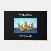 Personalisieren des Blue Welcome Boat Name Strips Fußmatte (Vorderseite)