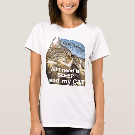 Personalisieren des Cat-Nickerchen-T - Shirt (Vorderseite)