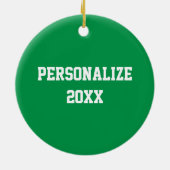 Personalisieren des Fußballball | Grün Keramikornament (Hinten)