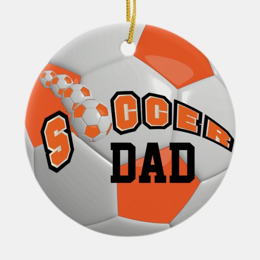 Personalisieren des Fußballball | Orange Keramik Ornament (Vorne)