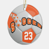 Personalisieren des Fußballball | Orange Keramik Ornament (Links)
