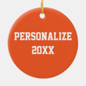 Personalisieren des Fußballball | Orange Keramik Ornament (Hinten)