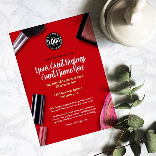 Personalisieren des Geschäfts | Moderne Makeup Com Einladung
