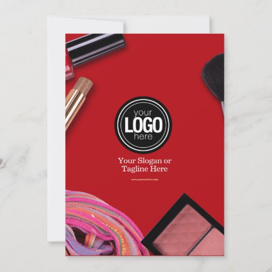 Personalisieren des Geschäfts | Moderne Makeup Com Einladung (Rückseite)
