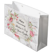 Personalisieren des glücklichen Jahrestags Große Geschenktüte (Vorderseite Schrägansicht)