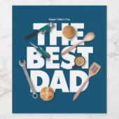 Personalisieren des glücklichen Vaters | Der beste Weinetikett (Einzelnes Label)