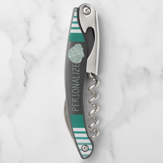 Personalisieren des grünen Seashell Kellnermesser (Rückseite)