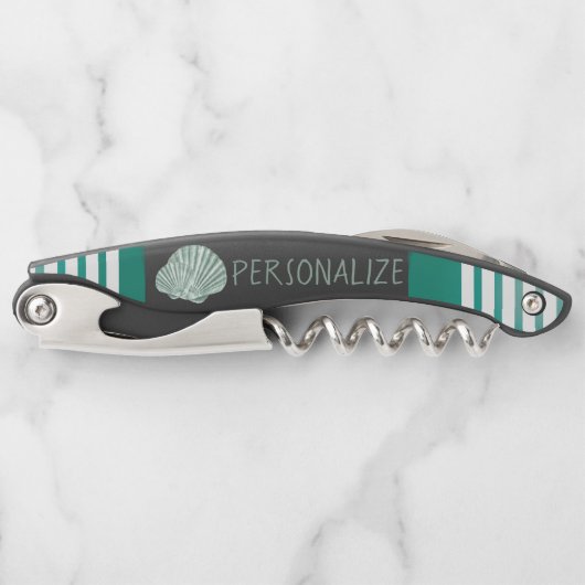 Personalisieren des grünen Seashell Kellnermesser (Vorderseite)