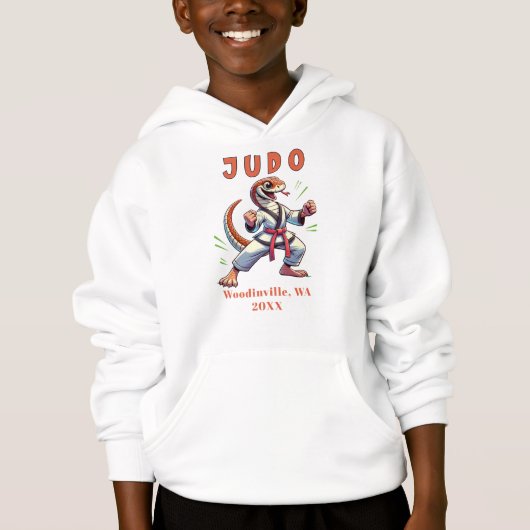 Personalisieren des Judo-Practitionerstanddatums Hoodie (Vorderseite)