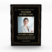 Personalisieren des Lehrers des Gold Award-Logos Fotoblock (Vorderseite)