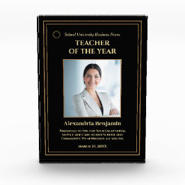 Personalisieren des Lehrers des Gold Award-Logos Fotoblock