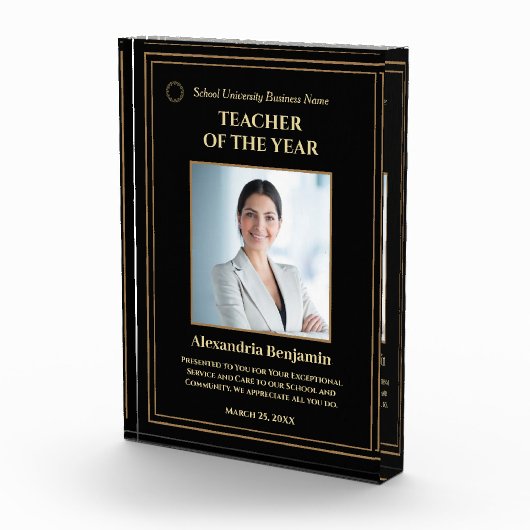 Personalisieren des Lehrers des Gold Award-Logos Fotoblock (Rechts)
