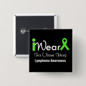 Personalisieren des Lime Green Ribbon Lymphoms Button (Vorne & Hinten)
