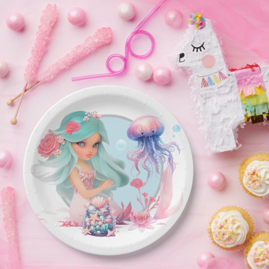 Personalisieren des Mermaid-Party Pappteller (Party)
