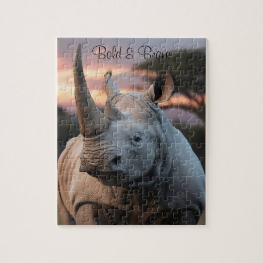 Personalisieren des Namens Horned Rhino Puzzle (Vertikal)