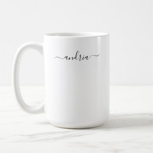 Personalisieren des Namens in schwarzem Script Kaffeetasse (Links)