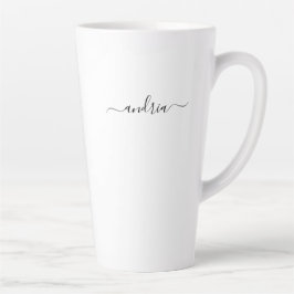 Personalisieren des Namens in schwarzem Script Milchtasse