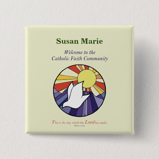 Personalisieren des Namens, RCIA-Dove-Circle auf G Button (Vorderseite)