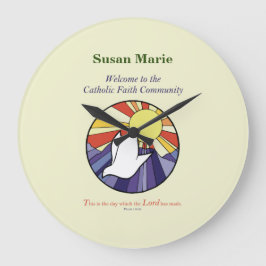 Personalisieren des Namens, RCIA-Dove-Circle auf G Große Wanduhr