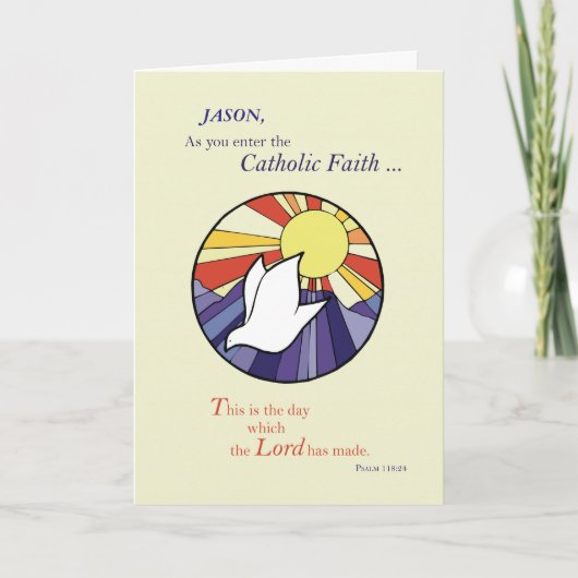 Personalisieren des Namens, RCIA-Dove-Circle auf G Karte (Vorderseite)