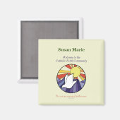 Personalisieren des Namens, RCIA-Dove-Circle auf G Magnet (Vorderseite/Rückseite)