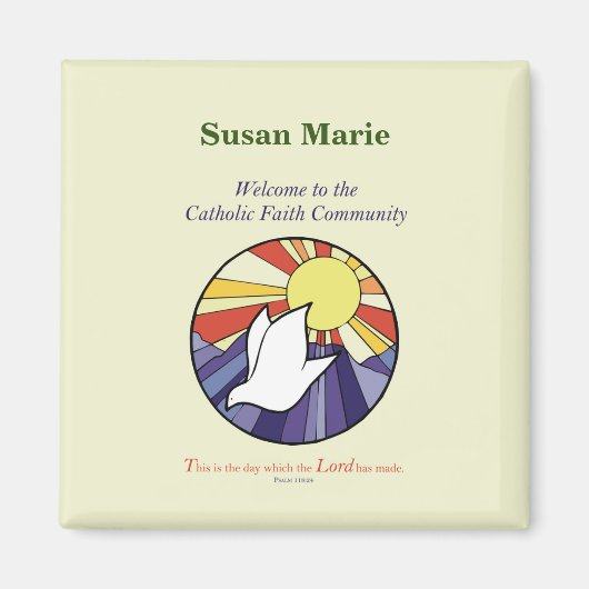 Personalisieren des Namens, RCIA-Dove-Circle auf G Magnet (Vorne)