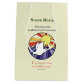 Personalisieren des Namens, RCIA-Dove-Circle auf G Mittlere Geschenktüte (Rückseite)