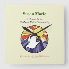 Personalisieren des Namens, RCIA-Dove-Circle auf G Quadratische Wanduhr