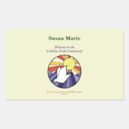 Personalisieren des Namens, RCIA-Dove-Circle auf G Rechteckiger Aufkleber