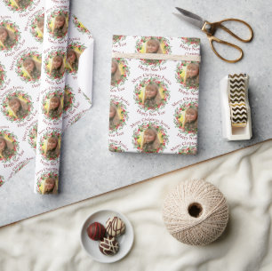 Personalisieren des Namens- und Foto-Krängungsmust Geschenkpapier