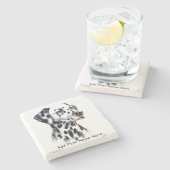 Personalisieren des Niedlichen Dalmatiners Steinuntersetzer (Seitenansicht)