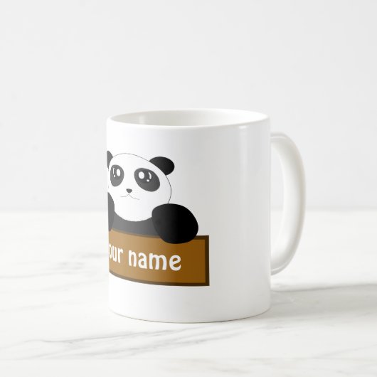 personalisieren des Panda-Namens Kaffeetasse (VorderseiteRechts)