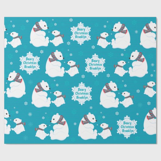 Personalisieren des Polar-Bären Geschenkpapier (Flach)