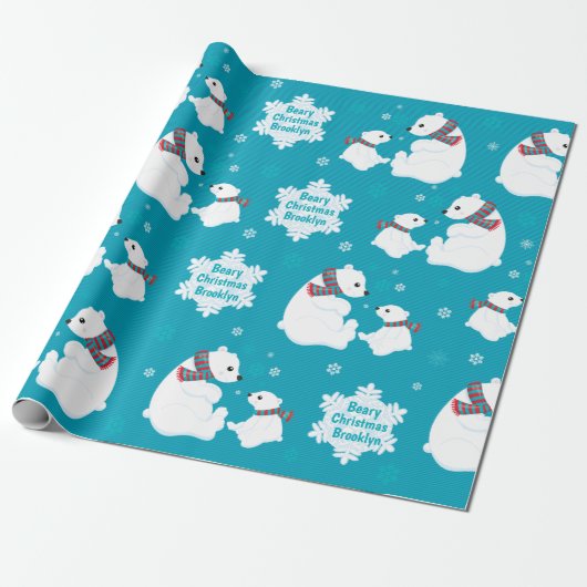 Personalisieren des Polar-Bären Geschenkpapier (Ungerollt)